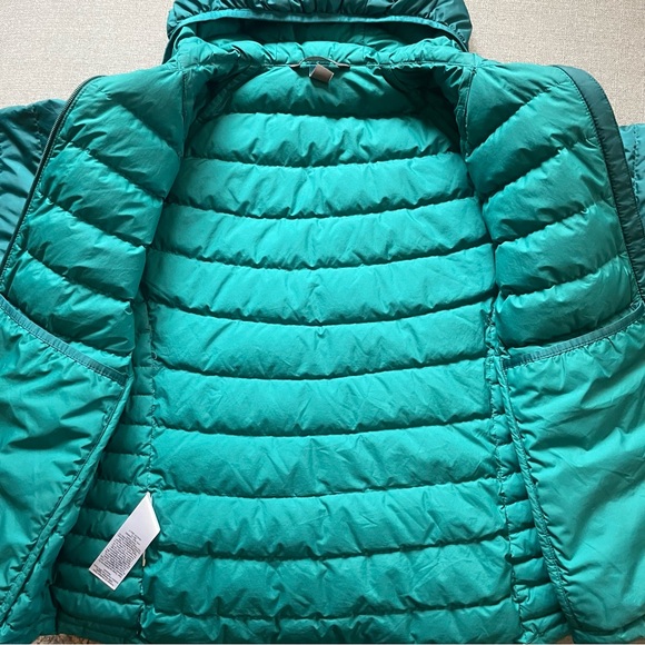 Eddie Bauer Women’s Size Large Turquoise Stormdown 800 Hooded Puffer Jacket - Picture 11 of 12